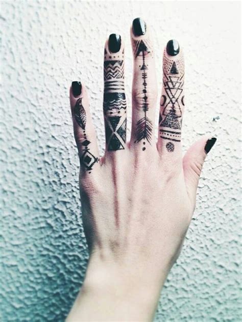 Geometric Finger Tattoo Cover Up Designs