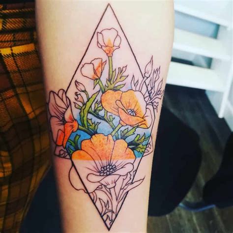 Geometric Flower Tattoos