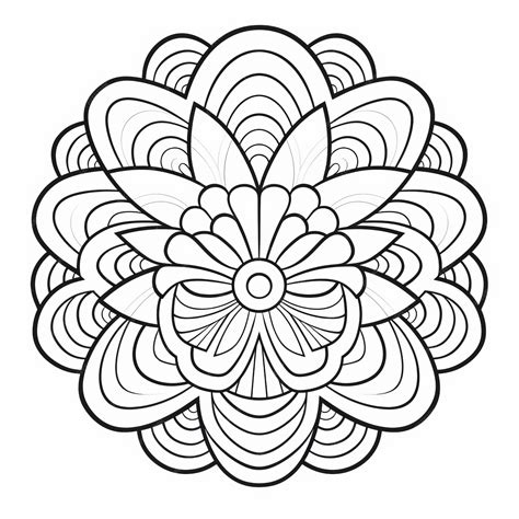 Geometric Flowers Coloring Page