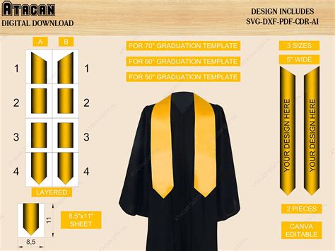 Geometric Graduation Stole Template