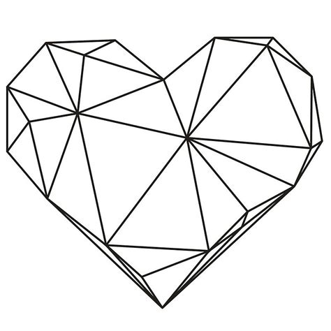 Geometric heart border design example