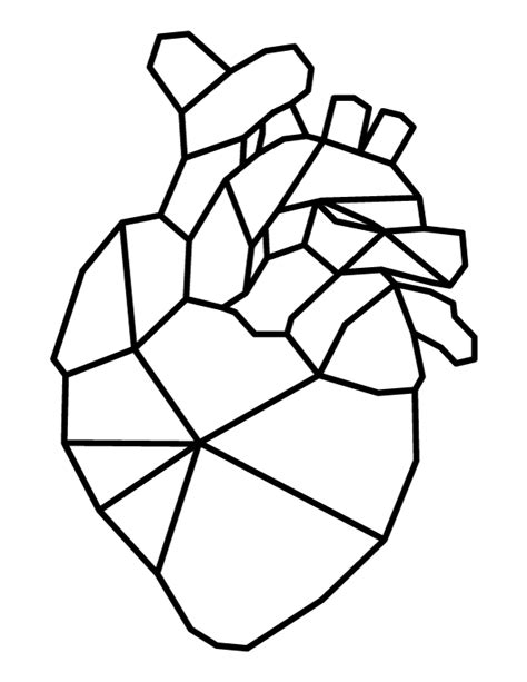 Geometric Heart Tattoo Design