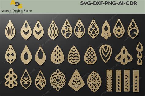 Geometric Laser Cut Earring Templates