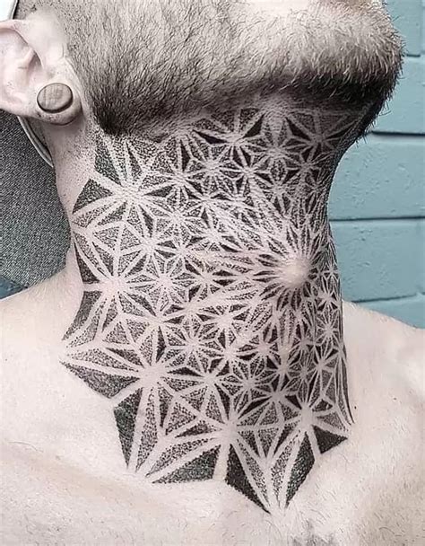 Geometric neck tattoos