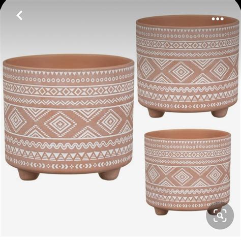 Geometric pattern flower pot with triangles and shapes