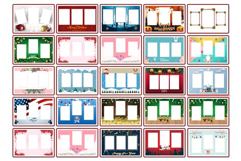 Geometric patterns transparent photo booth strip template