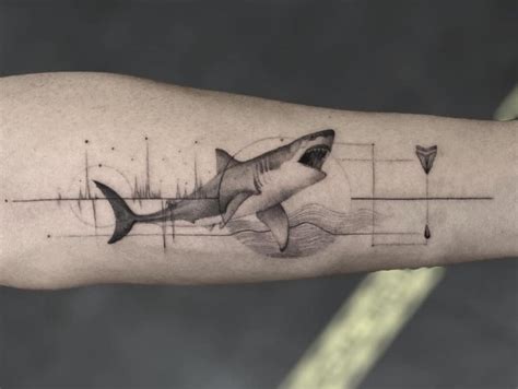 geometric shark tattoos design