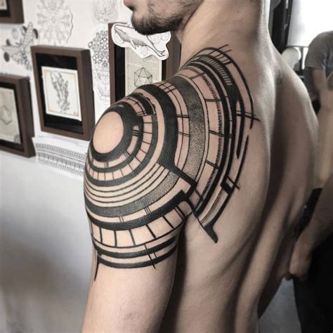 Geometric Shoulder Tattoo Design