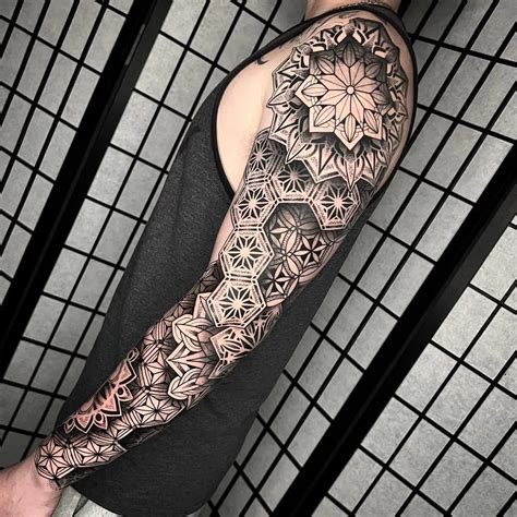 Geometric tattoo sleeve template design