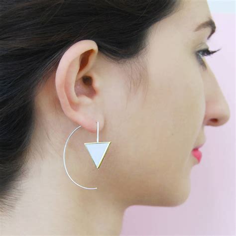 Geometric Triangle Earrings Template