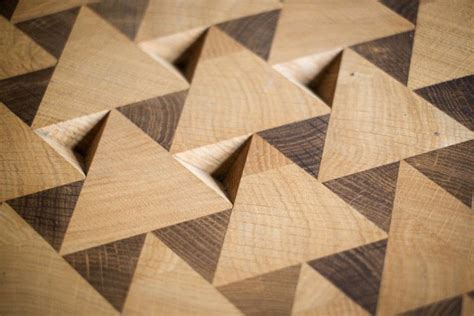 Geometric wood burning patterns