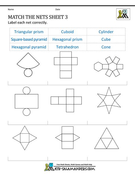 Geometry net worksheets