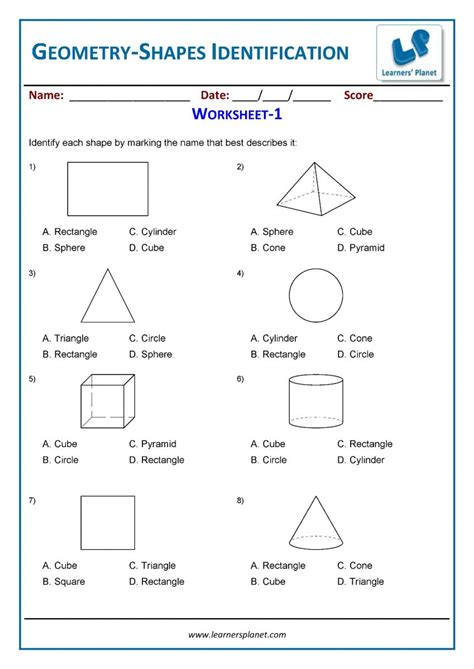 Geometry worksheets for 3rd grade