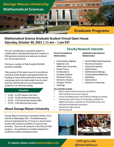 George Mason University PhD Programs in Mathematics