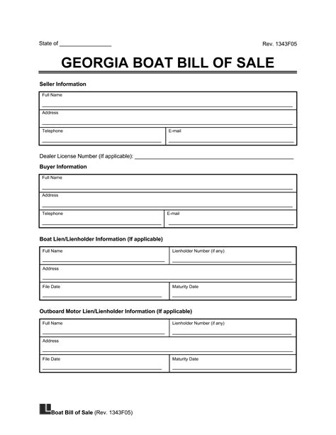 Georgia Bill of Sale Template