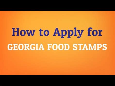 Georgia Food Stamps Application Process