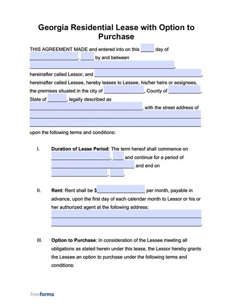 Georgia Lease Clauses