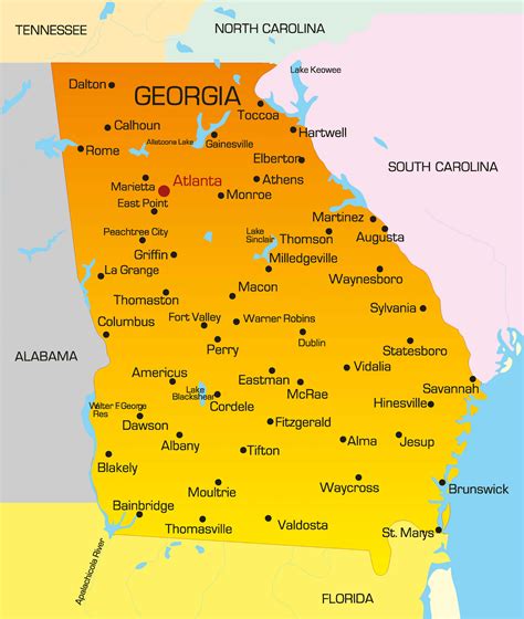 Map of Georgia's westward expansion