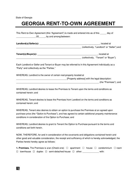 Georgia Rent Payment Clause