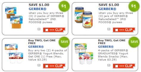 Gerber Baby Food Printable Coupons