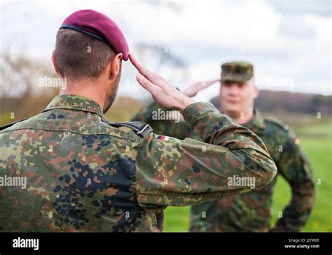 German Army soldiers rendering a salute