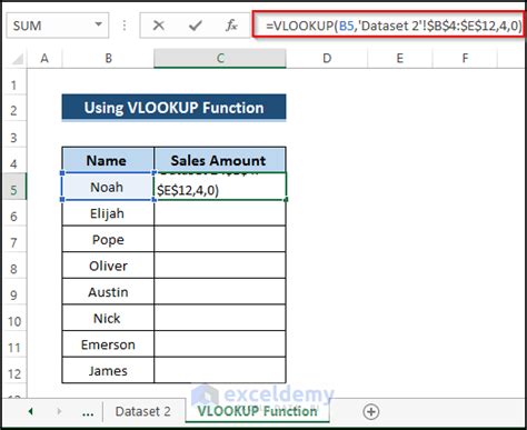 Get Data from Different Sheets in Excel