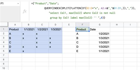 Get Last Value in Google Sheets Column using FILTER and ROW