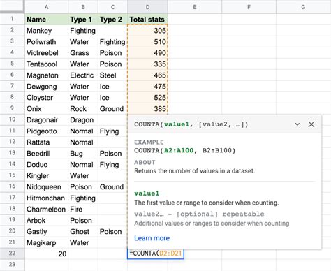 Get Last Value in Google Sheets Column using OFFSET and COUNTA