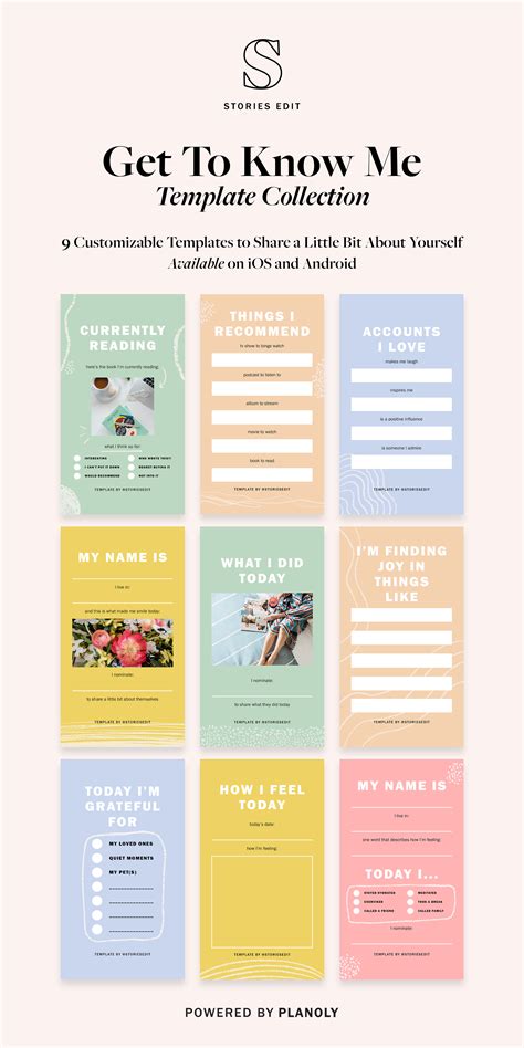 Get to Know Me Instagram Template Ideas