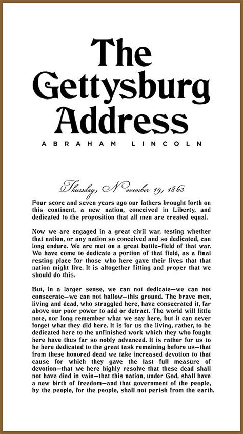 Gettysburg Address Printable Copy