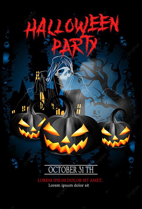 Ghostly Gathering Halloween Party Flyer Templates