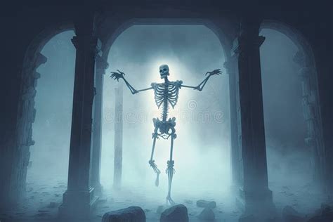 A ghostly skeleton made from a plastic milk jug