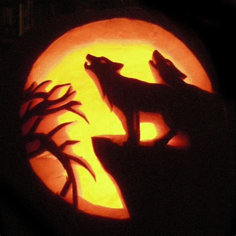 Ghostly Wolf Pack Pumpkin Carving