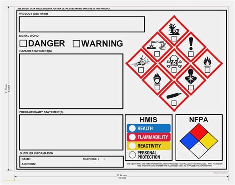 GHS-Compliant Secondary Container Label Template