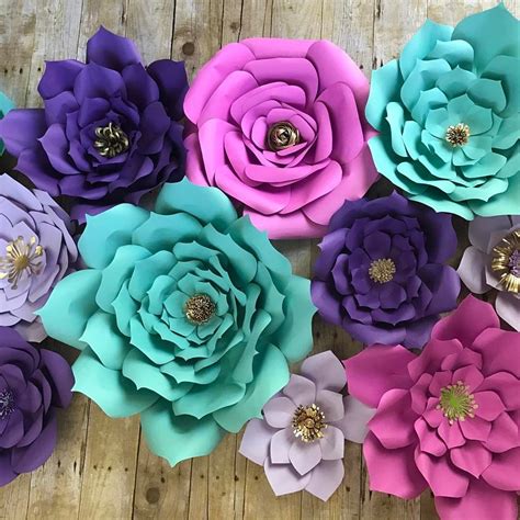 Giant Paper Flowers Purple