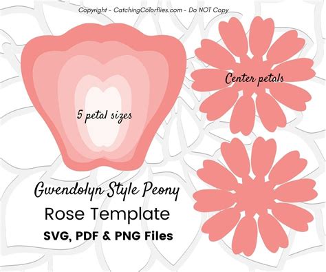 Giant Peony Flower Template