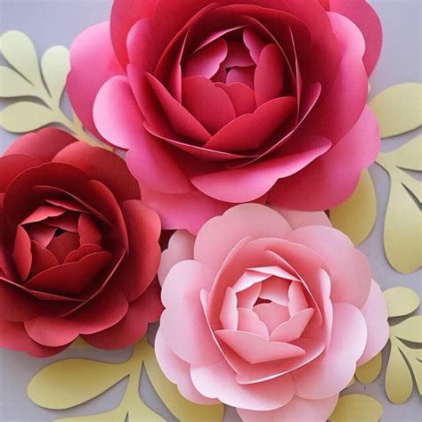 Giant Peony Paper Flower Template