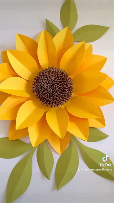 Giant Sunflower Paper Flower Template