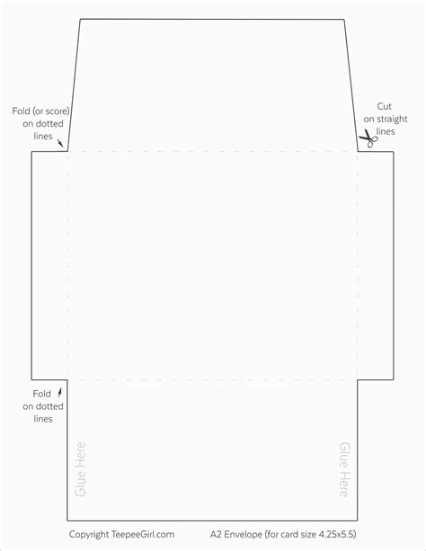 Gift card envelope template on a computer screen