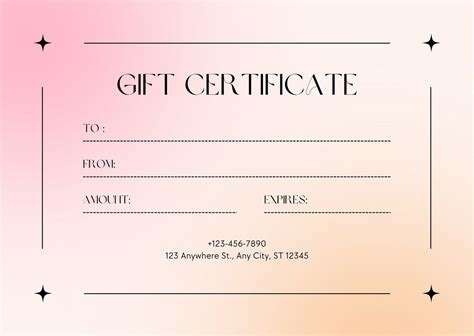 Gift Certificate Templates for Business