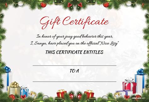 Gift Certificate Templates for Google Docs