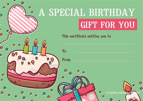 Birthday Gift Certificate Template