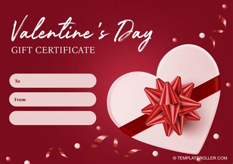 Gift Certificates for Valentine's Day