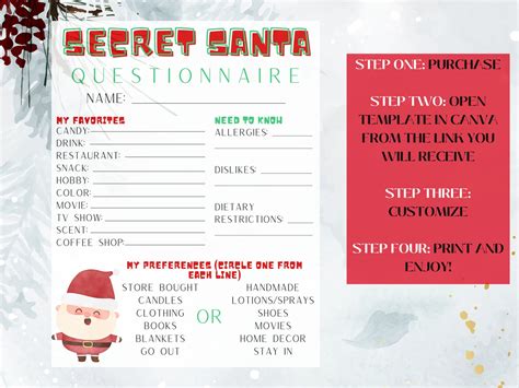 Gift preference form