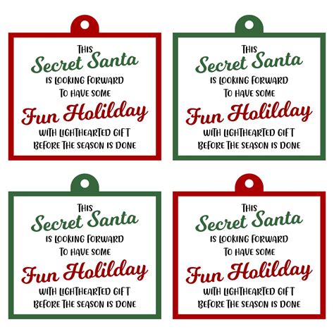 Gift tag Secret Santa notes