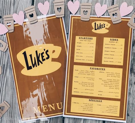 Gilmore Girls menu printable 9