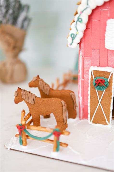 Gingerbread barn template with rustic design