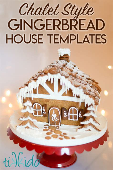 Gingerbread chalet template with rustic design