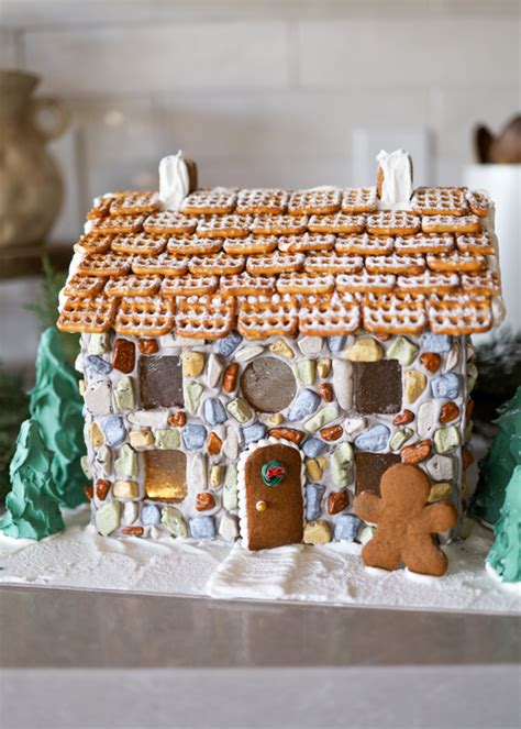 Gingerbread cottage template with cozy design