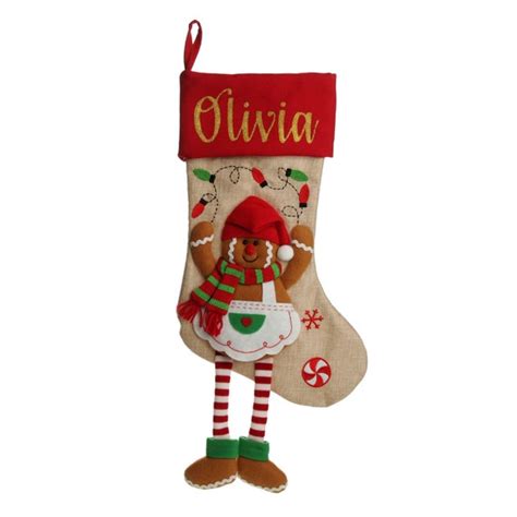 Gingerbread Girl with Stocking Printable